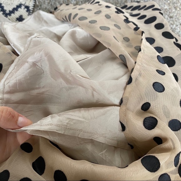 Anthropologie Burlapp Tan Polka Dot Tulle Dress with Removable Flower – Size 8 - Picture 9 of 10